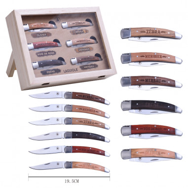 COLTELLINI X6 SCATOLA LEGNO LAGUIOLE