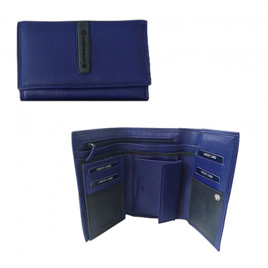 P FOGLIO DONNA PELLE SINT. BLU B.CAVALLI