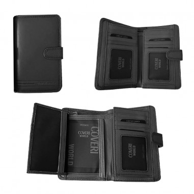 P FOGLIO DONNA PELLE NERO COVERI
