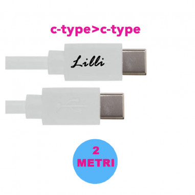 CAVO mt.2 PVC TYPE-C BIANCO LILLI