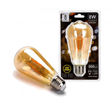 LED FILAMENT ST64 E27 8W 2200K