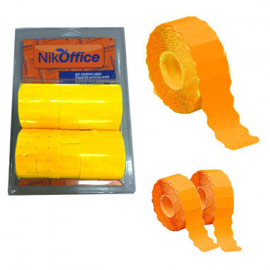 ETICHETTA PREZZ 21X12 ARANCIO FLUO Pz.10