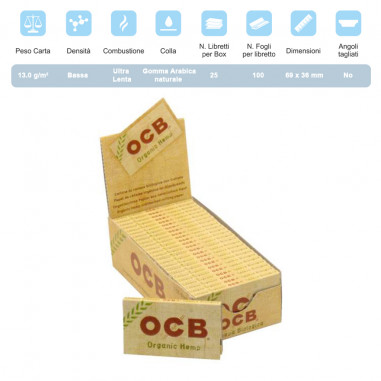 OCB DOPPIA CORTA CANAPA BIO Pz.25