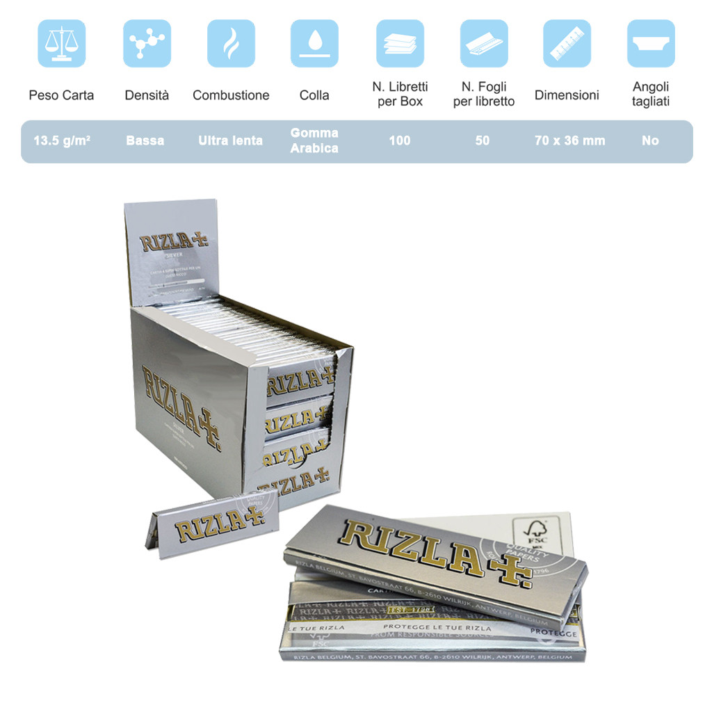 RIZLA CORTA SILVER Pz.100