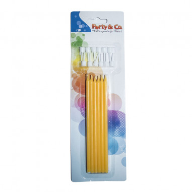 CANDELINE SLIM GIALLE C SUPPORTO bl.12