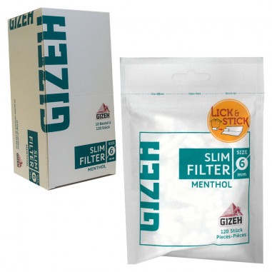 GIZEH FILTRI X120 MENTOLO 6mm Pz.10