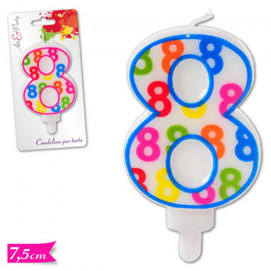 CANDELINA NUMERALE 7,5 cm N°8