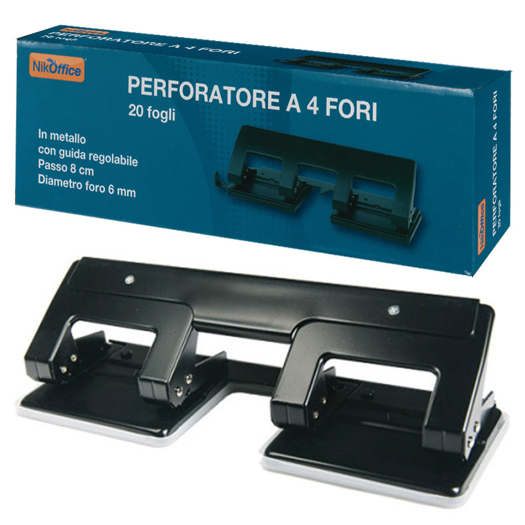 Petrus 72 Perforatrice a 4 fori - Fino a 16 fogli - Allineamento facile -  Svuotamento facile - Formato A4 - Perforatrici da 5,5 mm - Cucitrici da  tavolo - Esseshop - Il tuo Partner in Informatica, PC e Networking