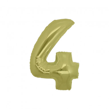 PALLONE MYLAR 18cm. NUMERO 4 GOLD Pz.5