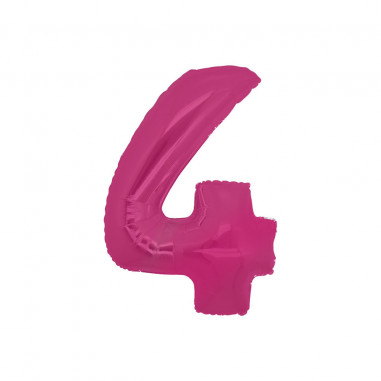 PALLONE MYLAR 18cm. NUMERO 4 FUXIA Pz.5