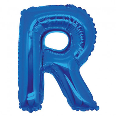 PALLONE MYLAR 18cm. LETTERA R BLU Pz.5