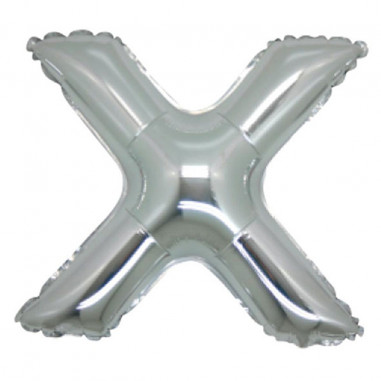 PALLONE MYLAR 18cm LETTERA X SILVER Pz.5
