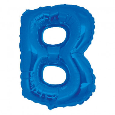 PALLONE MYLAR 18cm. LETTERA B BLU Pz.5