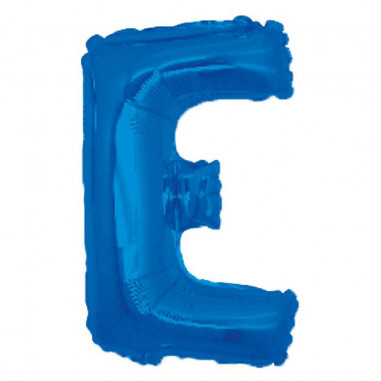 PALLONE MYLAR 18cm. LETTERA E BLU Pz.5