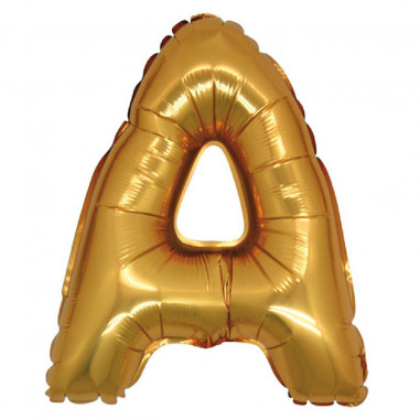PALLONE MYLAR 35cm. LETTERA A GOLD Pz.5