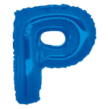 PALLONE MYLAR 35cm. LETTERA P BLU Pz.5