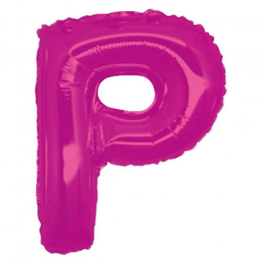 PALLONE MYLAR 35cm. LETTERA P FUXIA Pz.5