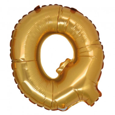 PALLONE MYLAR 35cm. LETTERA Q GOLD Pz.5