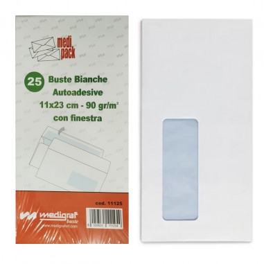 BUSTA BIANCA 11x23 STRIP C FIN Pz.25...